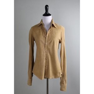 RALPH RALPH LAUREN Collection $398 Suede Genuine Leather Shirt Top Size 6